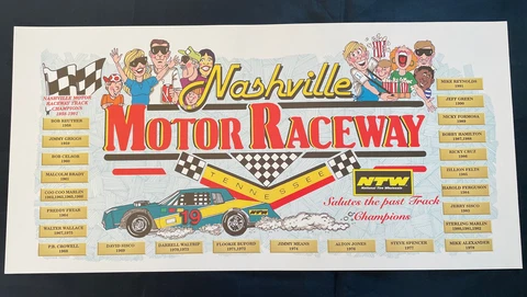 Nashville Motor Raceway Salutes Past Track Champions 1958-1991 Poster | NASCAR Cover