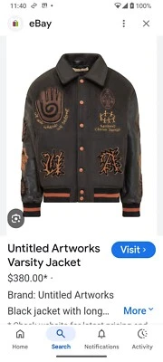 Jaqueta Varsity From Saks Fifth Avenue Obras de Arte Sem Título Nova em Folha Grande - Imagem 1 de 4