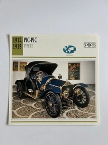 Tarjeta Club Coleccionista Coche Clásico 1912-1915 Pic-Pic Tipo F2 Suiza Deporte - Imagen 1 de 2