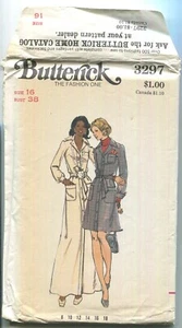 VESTIDO VINTAGE PATRÓN BUTTERICK 3297 FALSES TALLA 16 BUSTO 38" SIN CORTAR AÑOS 70 - Imagen 1 de 3