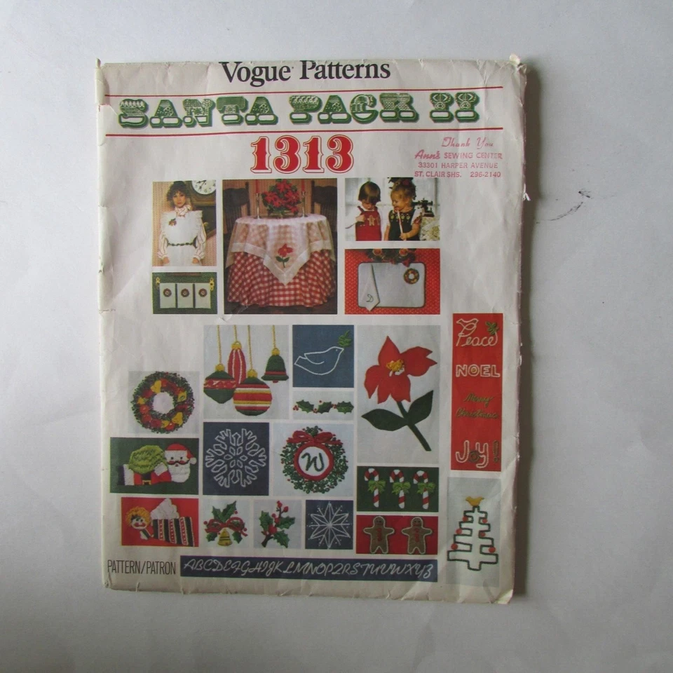 Vogue Patterns Santa Pak II Ornaments Decor #1313 Uncut NOS - Image 1 of 2