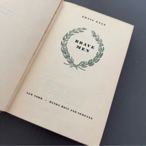 Brave Men Ernie Pyle Vintage braun Hardcover Buch 1944 rationiertes Papier - Bild 1 von 11