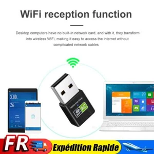 Adaptateur WiFi double bande 600Mbps, carte réseau USB, récepteur WiFi pour ordi - Photo 1/11