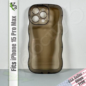 Case for iPhone 15 Pro Max - Frosted Black | Wavy Edges | Slim Contour Grip - Picture 1 of 14