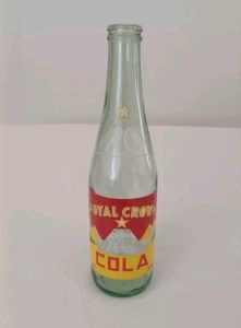 Vintage Royal Crown RC Cola 12 Oz Glass Bottle Red & Yellow Vtg Soda Pop Bottle - Picture 1 of 14