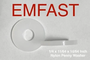 1/4 x 11/64 x 5/64 think Imperial nylon centavo arandelas plástico arandela 1/4 tornillos - Imagen 1 de 1