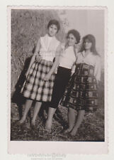 Three Pretty Young Women Cute Lovely Females Closeness Ladies Lady Vintage Photo