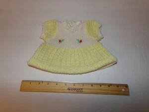 CABBAGE PATCH Talla Vestido Tejido Amarillo Talla Reg Muñecas - Imagen 1 de 2