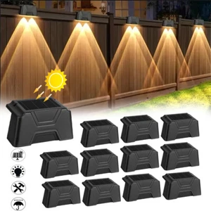 4-12x Solar Deck Lights Outdoor Step Lights LED Fence Stair Lights Garden Lamp - Picture 1 of 18