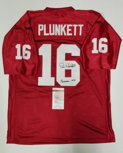 JIM PLUNKETT Signed Autograph Stanford Cardinal Custom Jersey SZ XL.WITNESS JSA - Picture 1 of 6