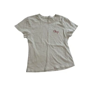 Cherry LA Baby Tee in White Red - Picture 1 of 3