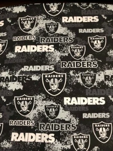 NFL Las Vegas Raiders Distressed Cotton Fabric by the Quarter Yard 9" x 44" - Picture 1 of 1