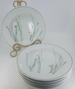 Mikasa Metro Sketch Book Bob Van Allen Rimmed Soup Bowls 9" Set of 6 - Picture 1 of 6