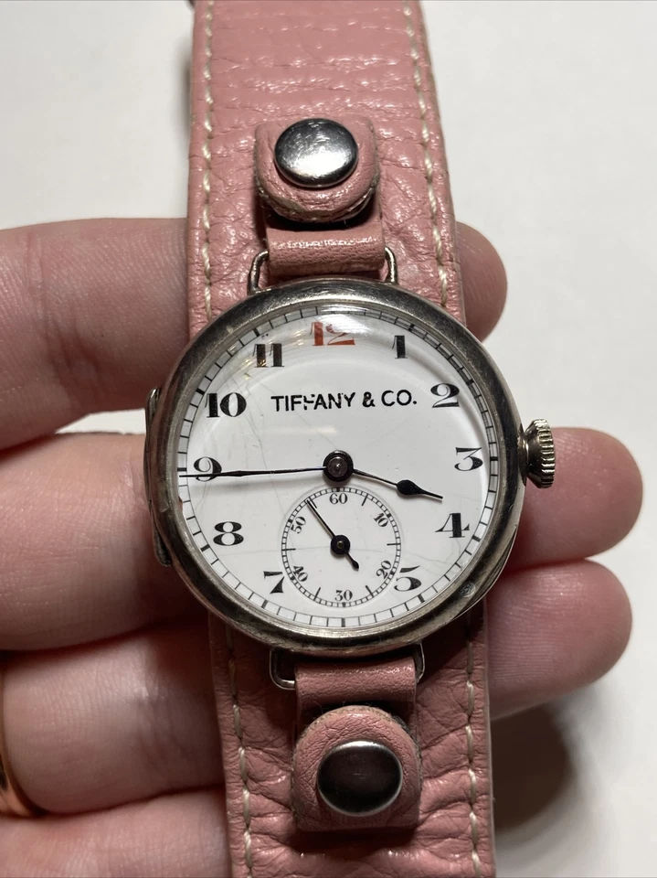 TIFFANY & Co. Red 12 High Grade Movement 925 Silver Swiss Women’s Watch W W 1 - Image 1 of 3