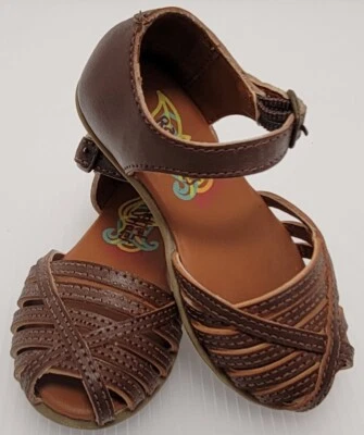 Zapatos Rachel "Marisol" Marrón Imitación Cuero Sandalia Punta Abierta Niño Niña Talla 5M Foto 1 de 4