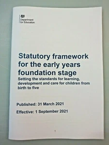 2021 Early Years Foundation Stage statutory framework EYFS September 2021 - Picture 1 of 4