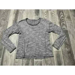 Lululemon Women's Sz 8 Sweat Embrace Long Sleeve Heather Gray Round Neck Top - Picture 1 of 4