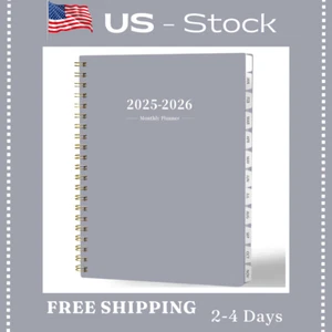 2025 Planner - Monthly Planner 2025-2026, JAN.2025 to DEC.2026, 8.5" X 11"Grey - Picture 1 of 8