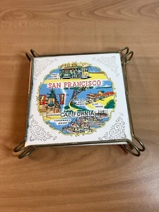San Francisco California Tile Raised Hot Plate Travel Souvenir - 1960's - Japan - Picture 1 of 8