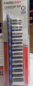 NEW -Autocraft AC322 3/8" 6 Point Metric Socket Set - Free Shipping - Foto 1 di 1