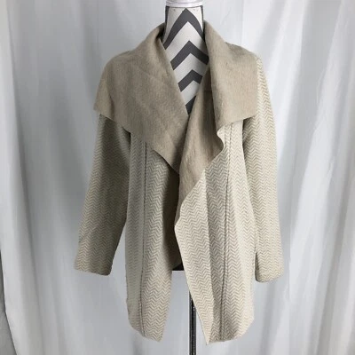 Cárdigan boho Adrienne Vittadini para mujer frente abierto tostado grande Foto 1 de 4