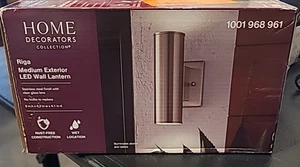 Home Decorators Riga Medium 2-Light Stainless Exterior LED Wall Lantern *390 - Picture 1 of 6