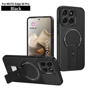 For Motorola Edge 60 Pro, Carbon Fiber Wireless Charge KickStand Cover Case - Picture 1 of 20