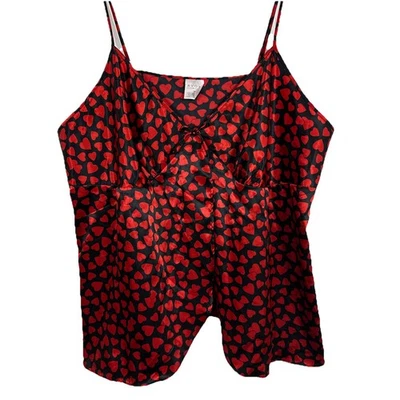 Vintage Avon Intimates Chemise Top Seda Aberta Frente Corações Amor dos Namorados Tamanho 3XL - Imagem 1 de 4