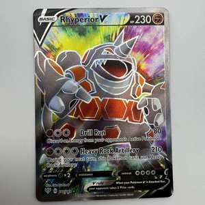 Pokemon TCG Rhyperior V 181/189 SWSH Darkness Ablaze Holo Full Art Ultra Rare - Picture 1 of 10