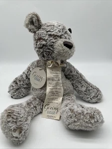Demdaco Teddy Bear Plush 17" Lift Spirit Stuffed Toy Gray Fuzzy Giving Bear - Picture 1 of 5
