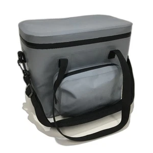 Grey 12 Can Cooler Carry Bag With Strap & Side Pouch Insulated Waterproof Box - Picture 1 of 5