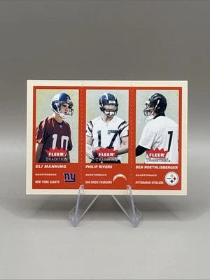 MANNING / RIVERS / ROETHLISBERGER 2004 FLEER TRADITION TRIPLE ROOKIE RC T6367 - Image 1 of 2