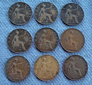 27 Different Great Britain Pennies 1902-1949 - Picture 1 of 6