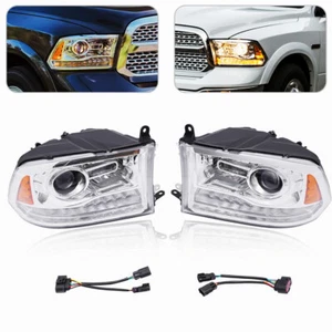 Factory Projector Headlights with LED DRL For 2013-2018 Dodge Ram 1500/2500/3500 - Picture 1 of 19