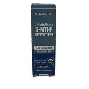L Methyl Folate 15mg Plus Methyl B12 Cofactor – Organic, Berry Flavor - EX 07/26 - Picture 1 of 7