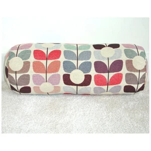 16"x6" Bolster Cover Round Cylinder Cushion Case Red Duck Egg Orange Purple 70s - Picture 1 of 7