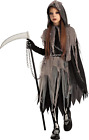 Reaper Costume w/ Gloves & Tights Glow in the Dark for Halloween Party, 10-12 Yr