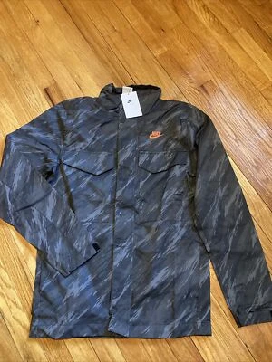 NIKE Sportswear Woven Players M65 Jacket sz S Small Black Black Gray - Image 1 of 4