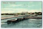 1915 Tukey&#39;s Bridge Streetcar Exterior River Portland Maine ME Vintage Postcard