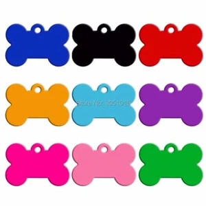 100pcs Wholesale Bone Dog Tag Personalized Bulk Pet Puppy ID Name Collar Tag SXL - Picture 1 of 25