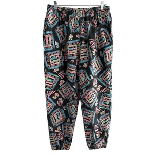 VTG 80s Los Angeles Dinosaur Colorful Baggy Parachute Pants Surf Skate READ - Picture 1 of 14