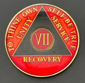 Alcoholics Anonymous AA 7 Years Recovery Token Coin Chip Tri-plate VII - Picture 1 of 2