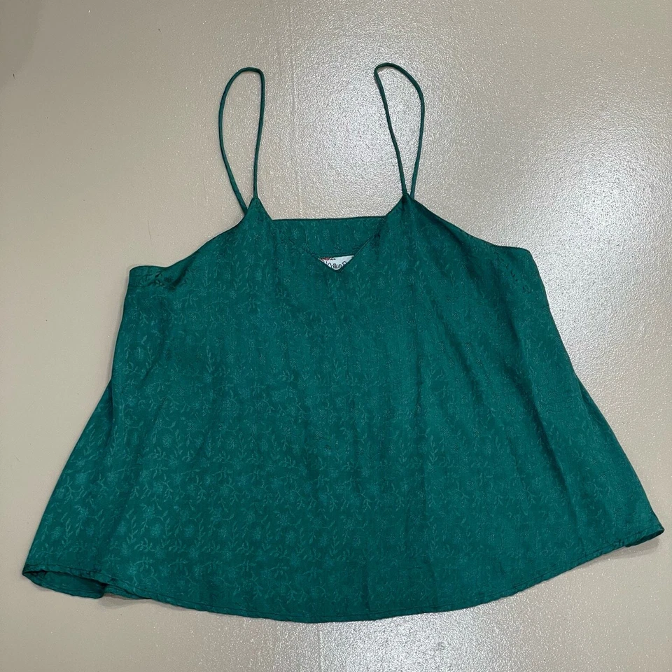 Винтажный 90-х Y2k зеленый полупрозрачный цветочный Flowy Cami Майка Fairy Whimsigoth S - Изображение 1 из 4