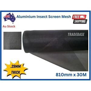 30m Roll x 810mm Aluminium Door Window Mesh Flyscreen - Picture 1 of 4