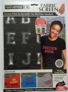 Fabric Screen Printing System  Alphabet Set of 2 Screens  NIP - Picture 1 of 4