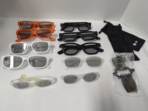 Lot of 10 Pairs 3D Glasses LG Cinema Family Pack Preowned W/2 Pairs Clip-ons - Picture 1 of 10