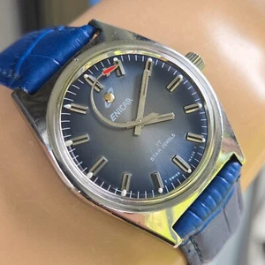 Vintage ENICAR men's manual wind watch AR-160 Rocket second hand swiss 1970s - Picture 1 of 13