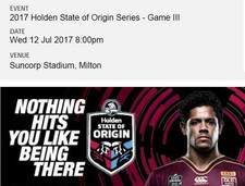 2 x State of Origin Game 3 Tickets - GOLD Section Aisle 516 Seated Together!!