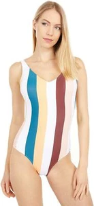 Roxy 277208 Holiday Jungle One-Piece Swimsuit Andorra Warm Stripes XS - Picture 1 of 1