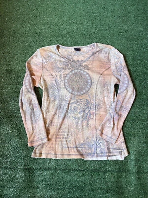 Винтажный Y2K 2000-х Suzie в городе верхний XL длинным рукавом богемный цветочный фея - Изображение 1 из 4